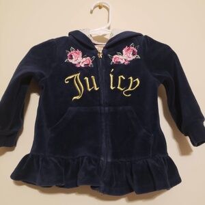 Juicy Couture velour zip up hoodie jacket baby girl 6-9 months